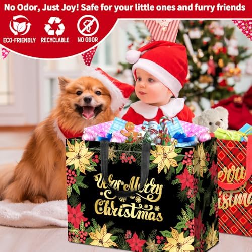 12 Pack Extra Large Christmas Gift Bags with Handles