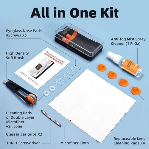 Edglete Glasses Cleaner Kit with Anti Fog Spray and Microfiber Cloth