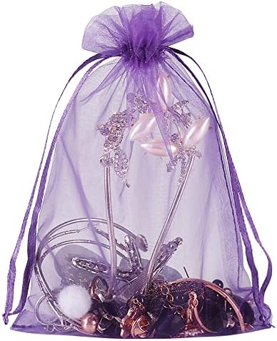 HRX Package 100pcs Purple Organza Gift Bags