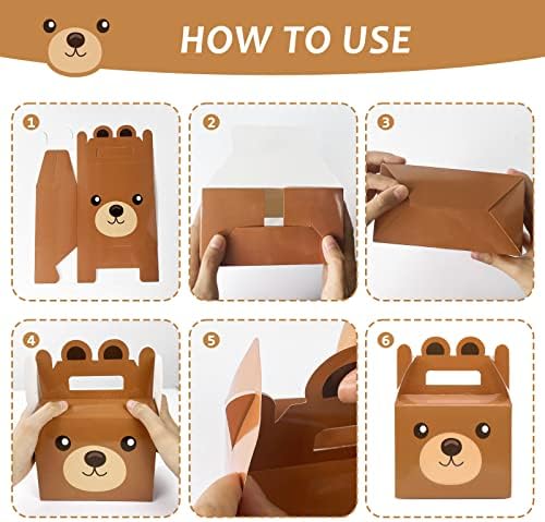 24Pcs Bear Treat Boxes For Baby Shower Party