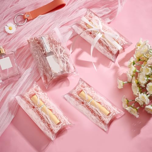 BENECREAT 30 Pack Clear Plastic Pillow Favor Box