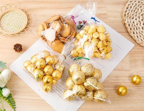 Clear Cellophane Bags with Twist Ties 5x7in 100 Pack