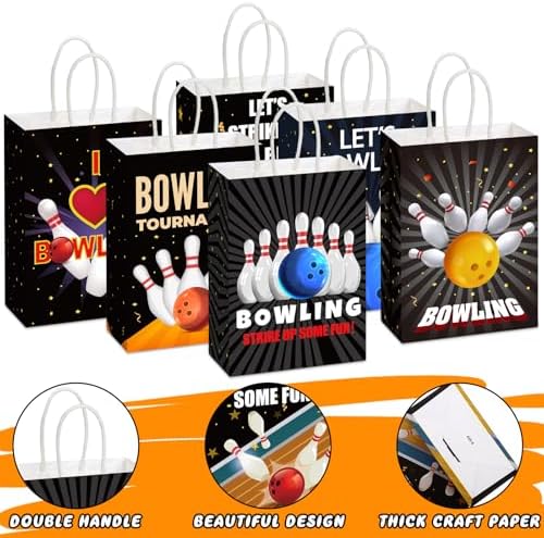 Kolldenn 24 Pcs Bowling Party Favor Bags