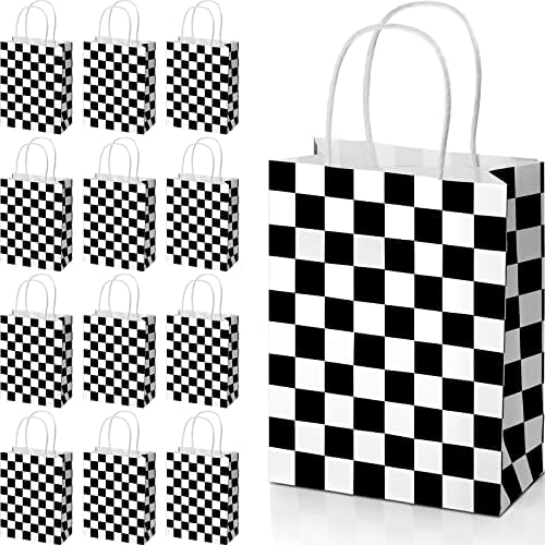 Gersoniel 24 Checkered Race Treat Bags with Handle
