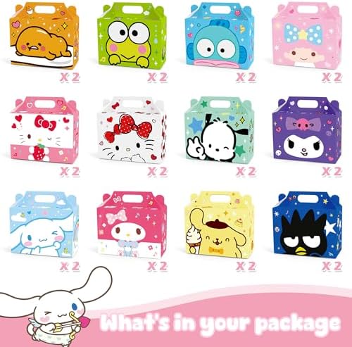 24PCS Cute Cartoon Theme Gift Boxes for Parties