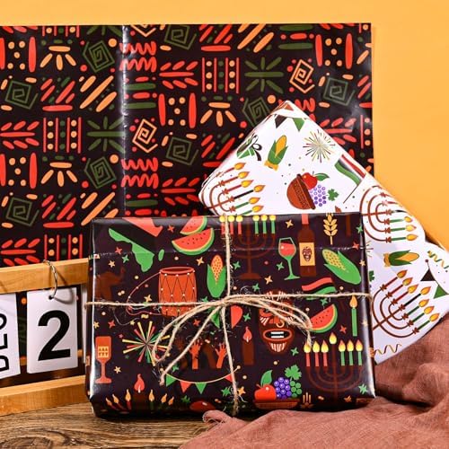 Sanixin 12 Sheet Black History Month Gift Wrap Paper