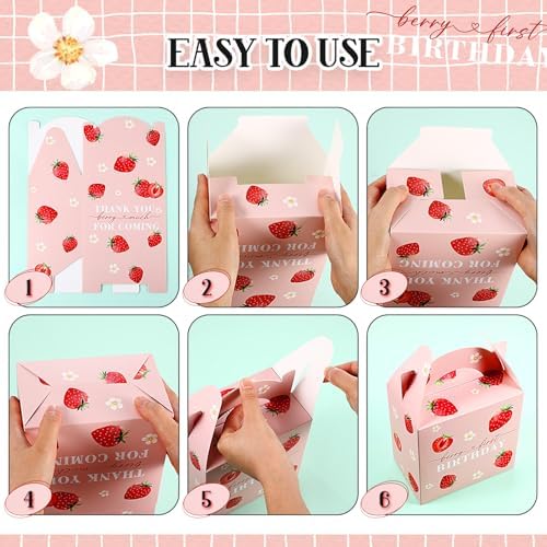 Sinload 12 Pcs Strawberry Treat Gift Boxes