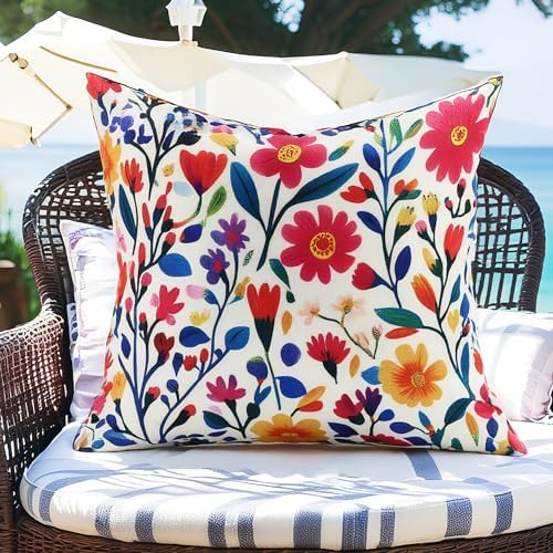 Floral Print Outdoor Pillow Covers Set of 2