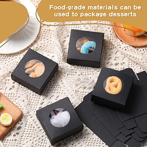 100 Pcs Black Soap Boxes with Window Gift Wrappers