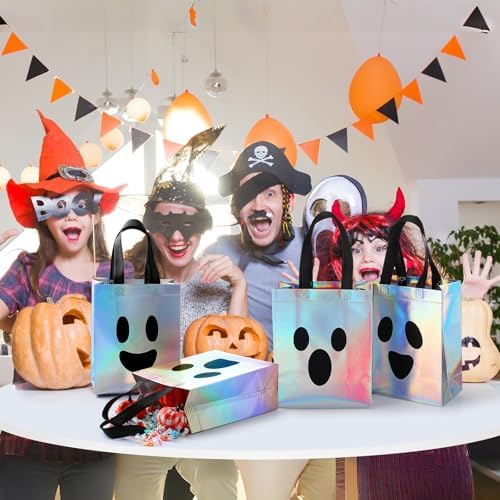 Paterr 24 Pcs Iridescent Halloween Gift Bags