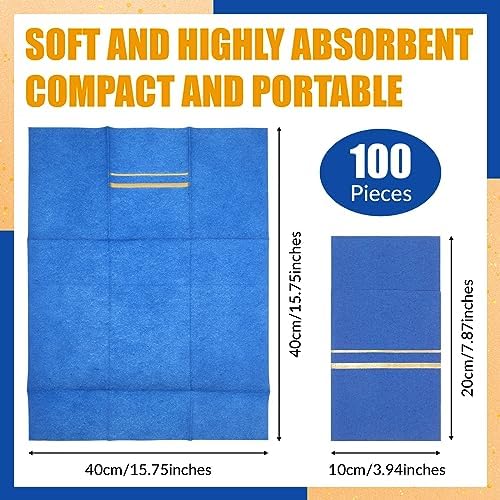 Roshtia 100 Pack Gold Trim Dinner Napkins with Flatware Pocket