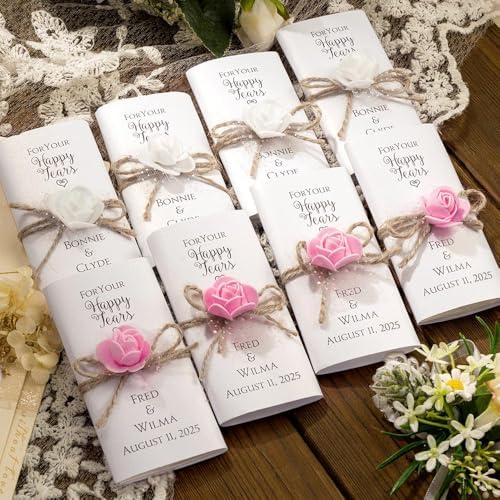 Callie Custom Wedding Tissues Pack with Names and Date