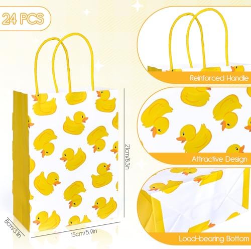 FYSUIMU 24Pcs Yellow Duck Gift Bags with Handles