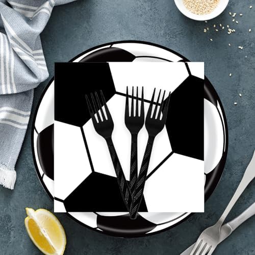 72 Pcs Soccer Themed Paper Plates Napkins Set