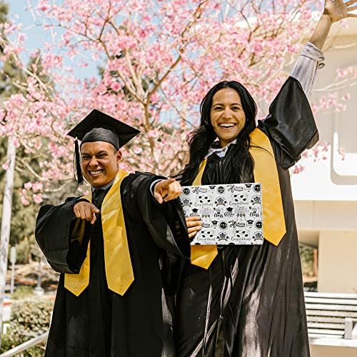 2025 Graduation Wrapping Paper Set 6 Sheets With Gold Ribbon