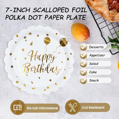 50PCS Happy Birthday Party Plates and Napkins Set