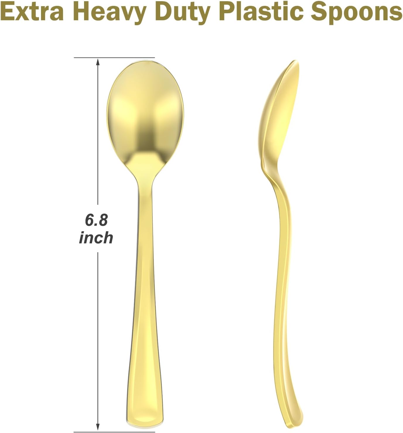 100 Count Heavy Duty Gold Plastic Spoons