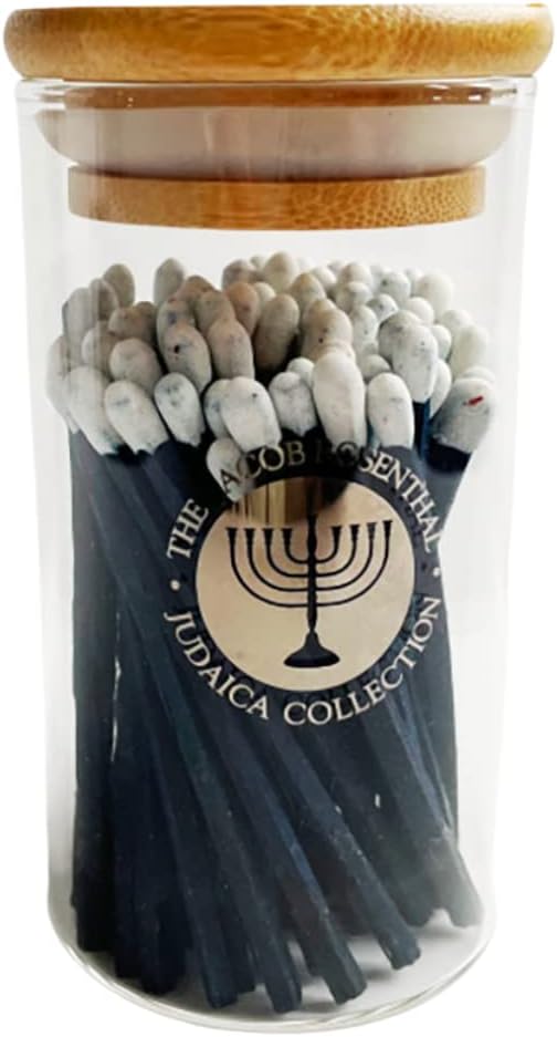 Rite Lite Hanukkah Matches in Glass Container Set of 75