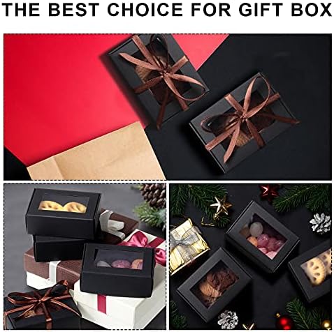 Zonon 30 Pcs Mini Kraft Soap Boxes with Window Black