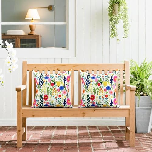 Cythasily Outdoor Pillow Covers 18x18 Inch 2 Sets Floral