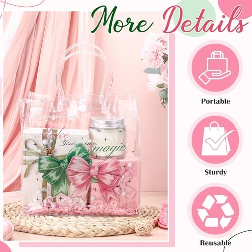 Gaillty 12 Pcs Witch Theme PVC Clear Gift Bags with Handles