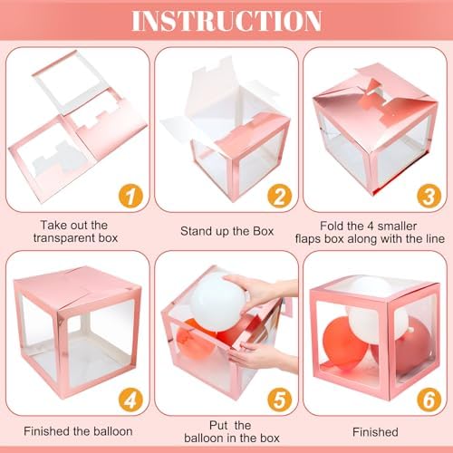 Sinmoe 8 Pcs Prom Column Balloon Box Set