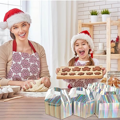 Naleyber Shiny Rainbow Gift Boxes 24pcs Iridescent Treat Containers