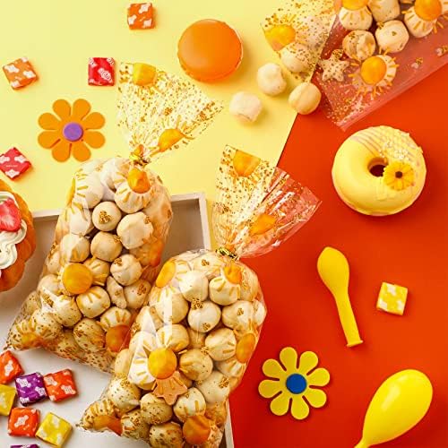 100 Pcs Boho Sun Gift Bags with Twist Ties