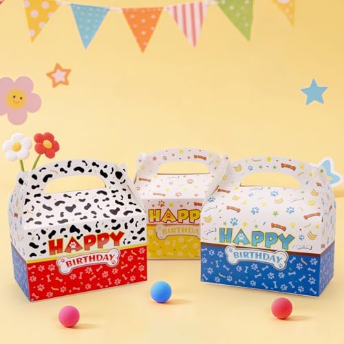 24 Pack Cartoon Dog Paw Treat Boxes for Birthday Parties