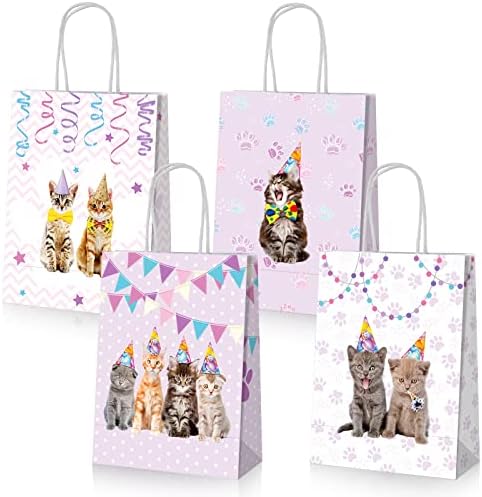 Yisong 12 Pcs Cat Party Favor Bags