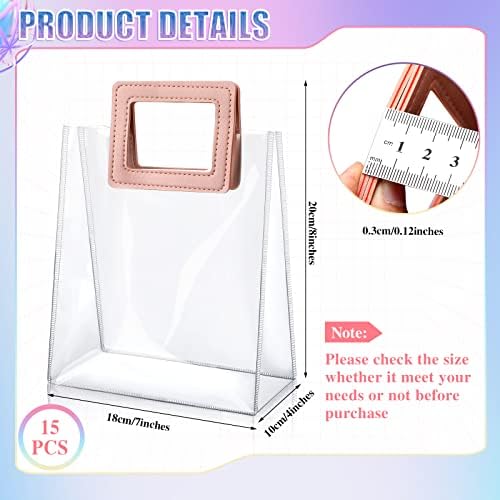 15 Pack Clear Gift Bags with Handles for Events