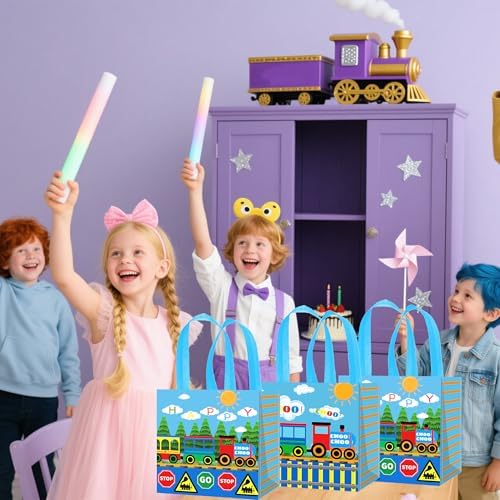 12PCS Train Theme Gift Bags with Handles