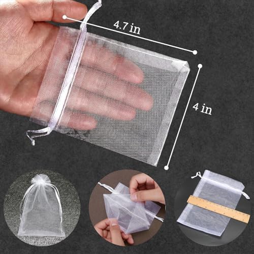 100PCS Sheer Organza Bags With Drawstring for Wedding Favor