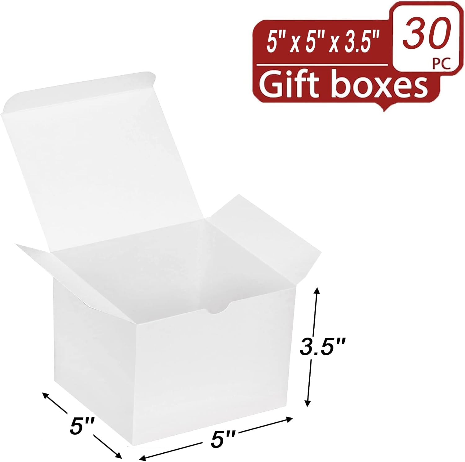 30PCS White Kraft Gift Boxes for Birthday Party