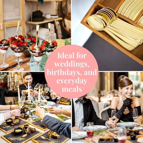 Prestee Gold Plastic Spoons 300 Pc Set