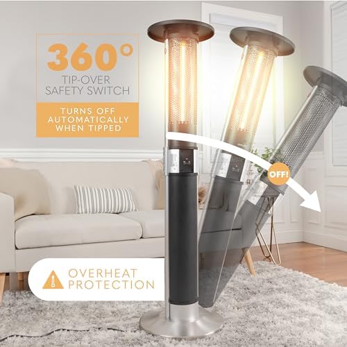 SereneLife Infrared Patio Heater 1500W Remote Control