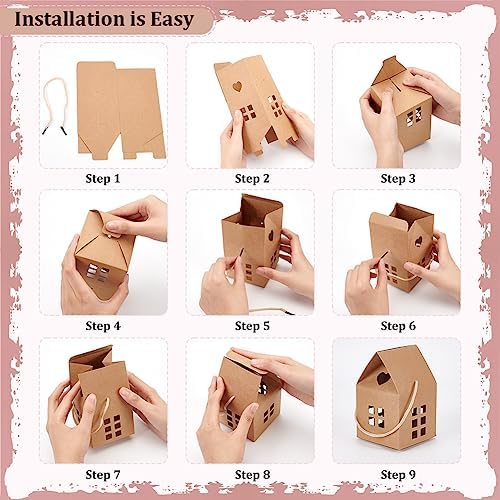 BENECREAT 30Pcs House Shaped Gift Boxes for Wedding Baby Shower Birthday Party