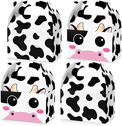 24 Pack Cow Party Treat Boxes for Farm Animals