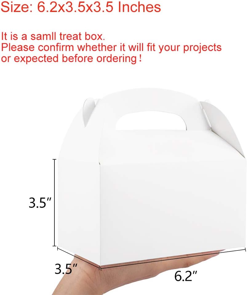 ValBox Treat Boxes 30 Pack White Paper Gable Gift Boxes