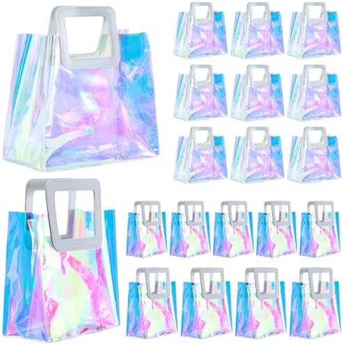 20 Pcs Reusable Holographic Gift Bags with Handle