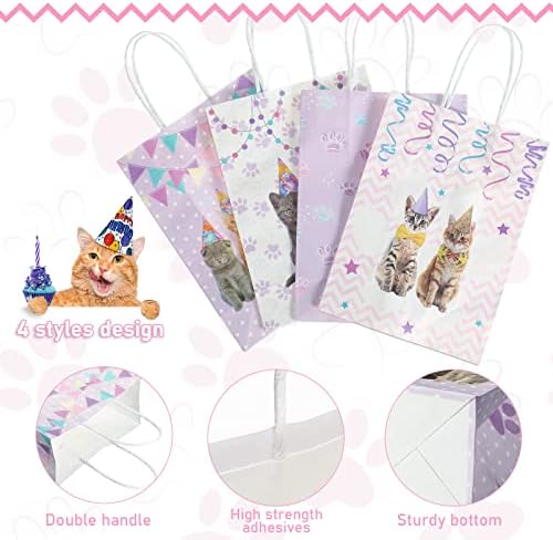 Yisong 12 Pcs Cat Party Favor Bags