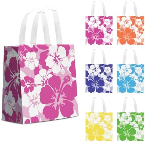 KERINGO 24 PCS Hibiscus Gift Bags with Handles