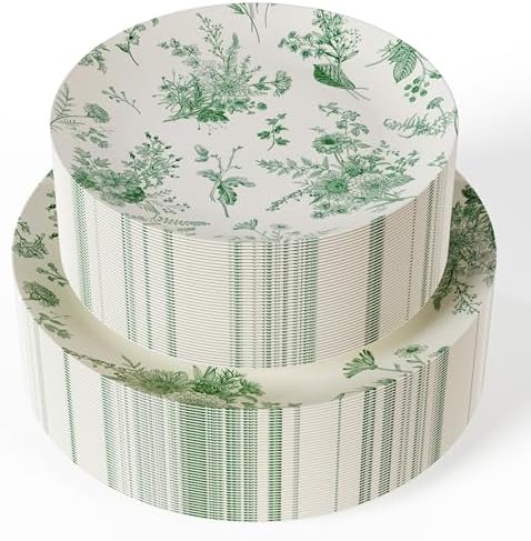 Trendables 80 Piece Plastic Disposable Plates Set