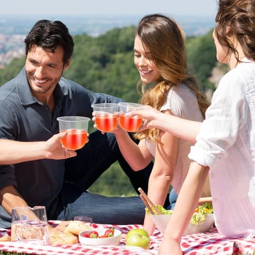 100 Pcs BPA Free Clear Plastic Cups 12OZ Stemless Party Use