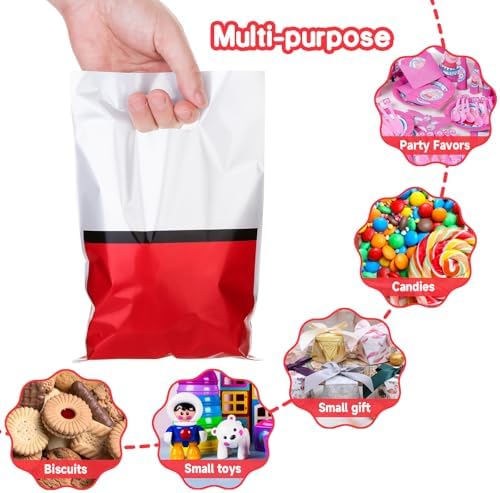 ADARRO 40PCS Red and White Cartoon Gift Bags for Birthday Parties