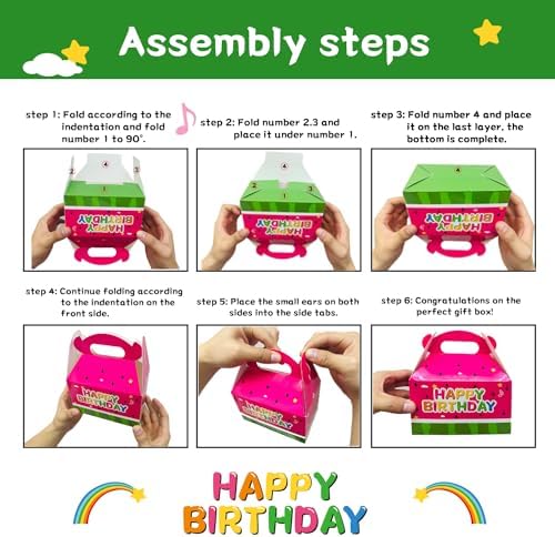 Wegymer Cartoon Watermelon Party Favor Boxes 16Pcs