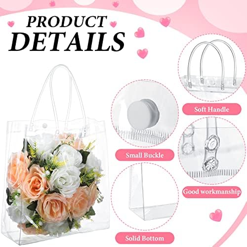 Reginary 85 Pcs Clear PVC Gift Bags with Handles