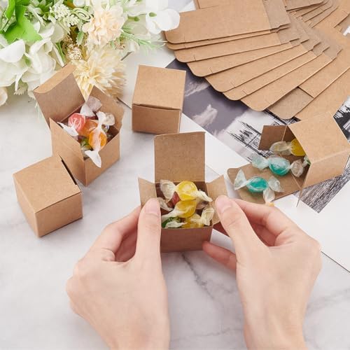 BENECREAT 50PCS Brown Paper Gift Boxes with Lids