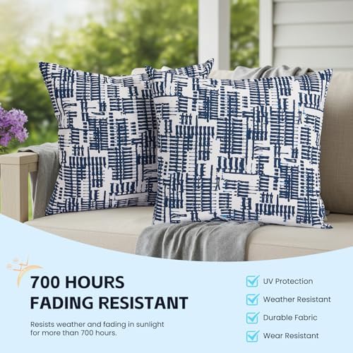 Outdoor Throw Pillows Set of 2 Waterproof 16x16 Inch