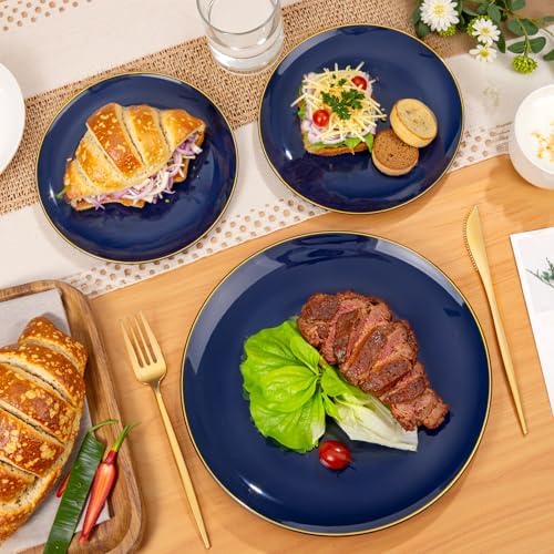 PULOTE 200 Piece Blue Plastic Plate Set